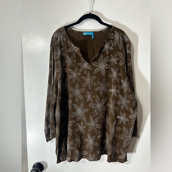 Fresh Produce Brown Floral Tunic Top - Picture 3 of 12